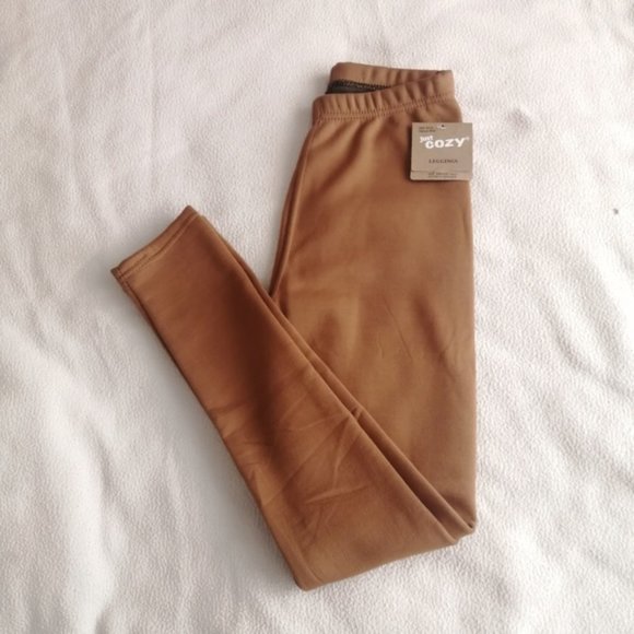 Just Cozy Caramel Fur-Lined Leggings - Picture 2 of 11